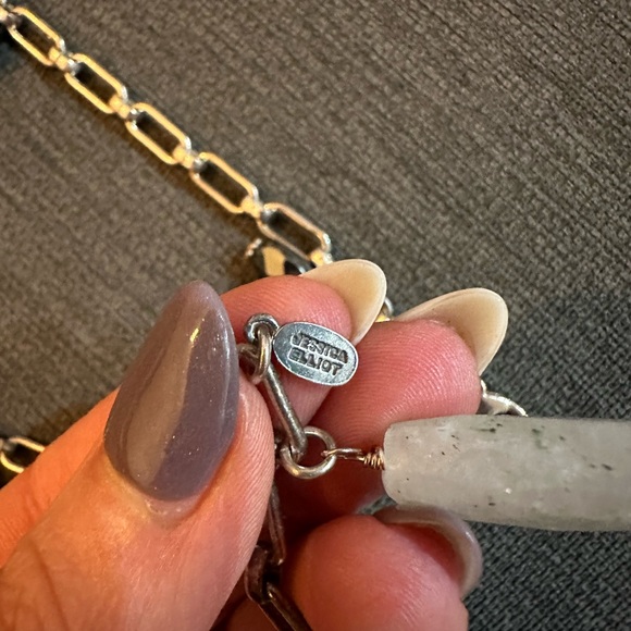 Jessica Elliot Silver Chain Link Adjustable Hanging Necklace With Gemstones - Picture 4 of 6